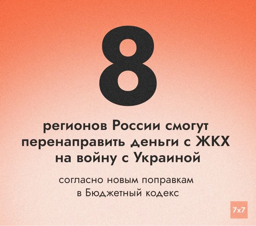 Госдума за три дня приняла поправки в Бюджетный кодекс, которые позволят регионам с низкой обеспеченностью списывать часть задолженности по федеральным кредитам и тратить освобождаемые средства не на ремонт ЖКХ, а на нужды войны. Мера затронет бедные и дотационные субъекты и появляется на фоне роста военных и «патриотических» расходов при остром износе коммунальной инфраструктуры.