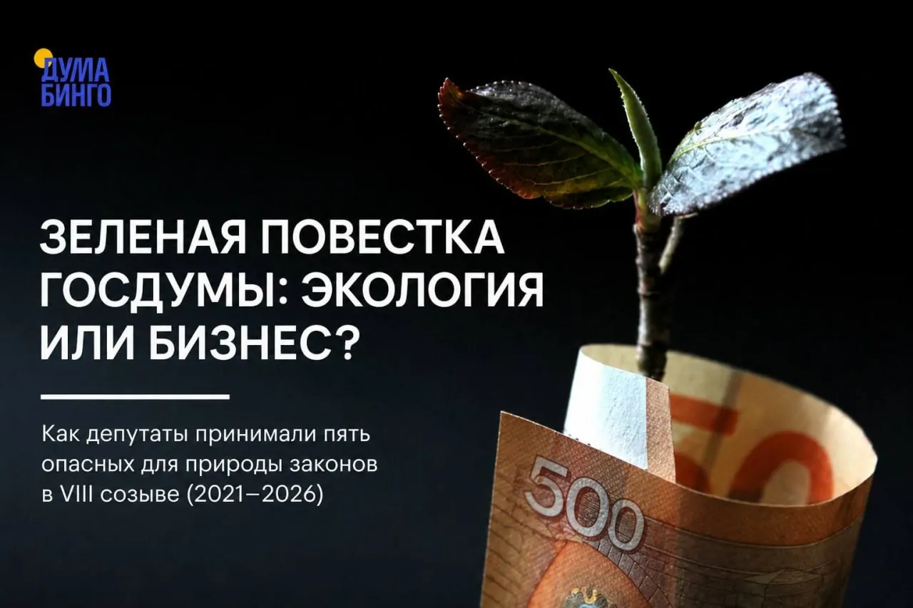 Анализ инициатив последних лет показывает серию законов, которые сокращают независимый экологический контроль и расширяют хозяйственное использование охраняемых территорий — решения принимаются большинством голосов в Госдуме.