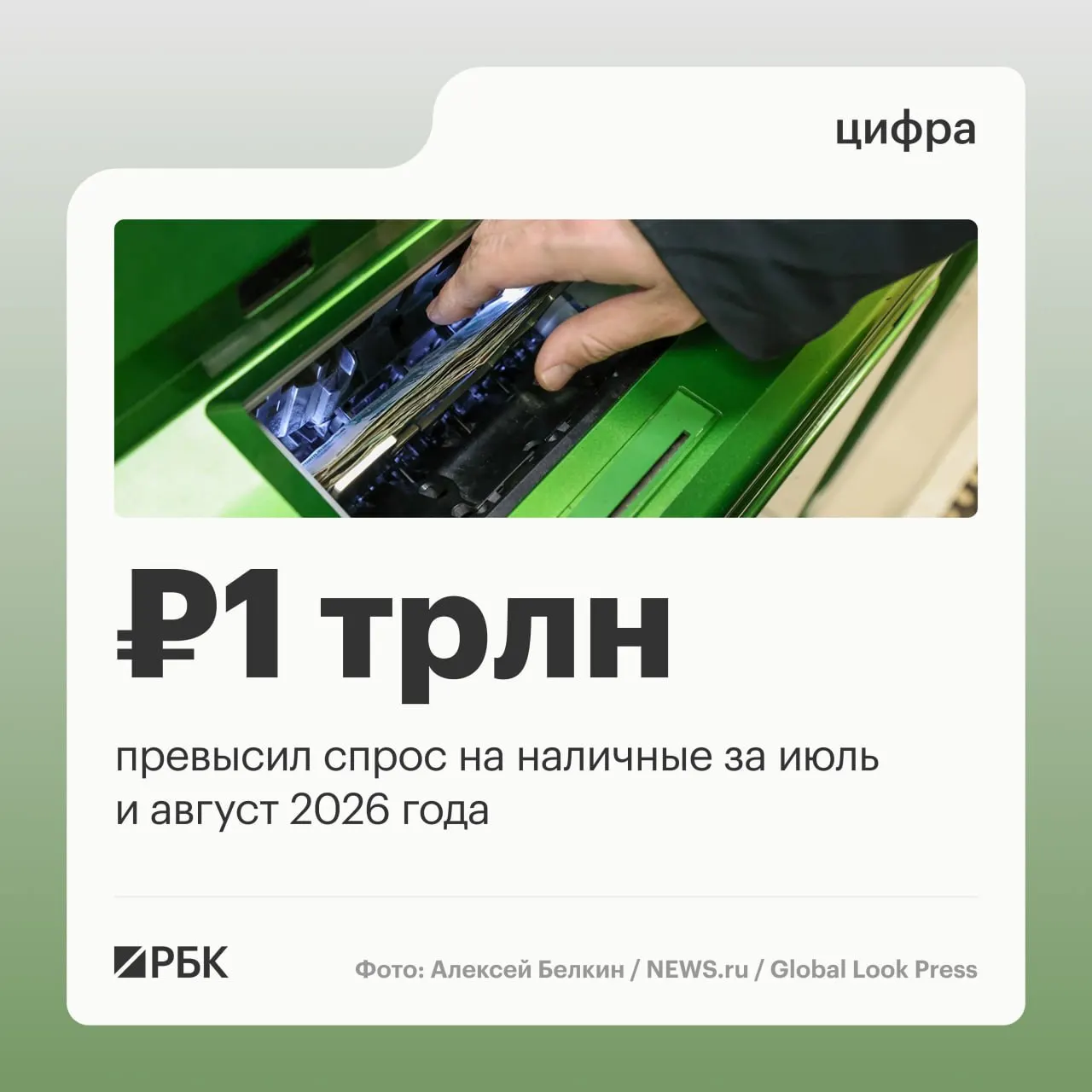 Объем наличных денег в обращении в России увеличился на 443 млрд руб. По данным Центробанка и предварительным расчётам аналитиков, устойчивый рост наличности сохраняется с марта 2026 года; суммарный прирост за год примерно 2,5 трлн руб.