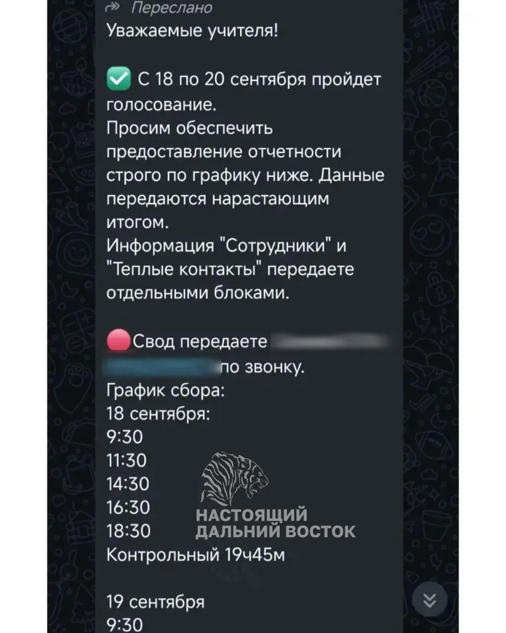 В переписке школьных чатов стало известно, что некоторые классные руководители якобы требуют докладывать каждые два часа о голосовании родителей, а на участки требуют приводить учеников в первый день выборов.
